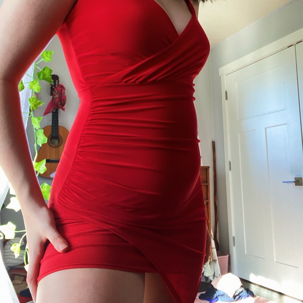 Tight red party dress